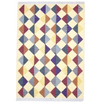 Modern Dhurrie Wool Multi Color 5' x 7' Rug