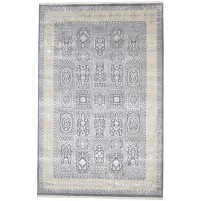 Traditional-Persian/Oriental Hand Knotted Wool Grey 6' x 10' Rug