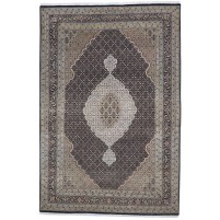 Traditional-Persian/Oriental Hand Knotted Wool Black 7' x 10' Rug