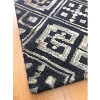 Handmade Wool/ Viscose Modern Black/ Gray 5x8 lt1071 Area Rug