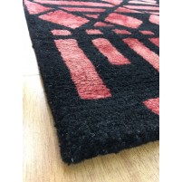 Handmade Wool Modern Black/ Red 5x8 lt1073 Area Rug