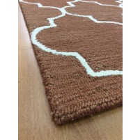 Handmade Wool Modern Rust/ Ivory 5x8 lt1166 Area Rug