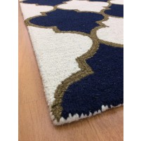 Handmade Wool Modern Ivory/ Blue 5x8 lt1175 Area Rug
