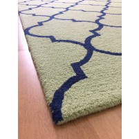 Handmade Wool Modern Green/ Blue 5x8 lt1230 Area Rug