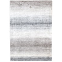 Modern Handloom Wool Silk Blend Grey 4' x 6' Rug