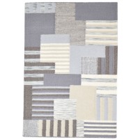 Modern Dhurrie Wool Grey 4' x 6' Rug