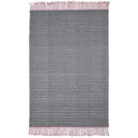 Modern Handloom Silk Charcoal 5' x 8' Rug