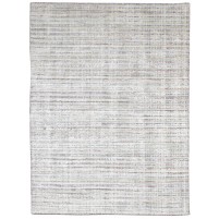 Modern Handloom Wool / Silk (Silkette) Silver 5' x 7' Rug