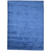 Modern Handloom Silk Blue 5' x 6' Rug