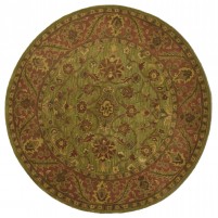 Traditional-Persian/Oriental Hand Tufted Wool Green 6' x 6' Rug