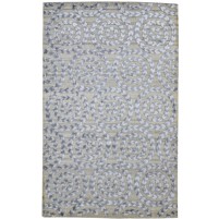 Modern Jacquard Loom Wool Silk Blend Grey 5' x 8' Rug