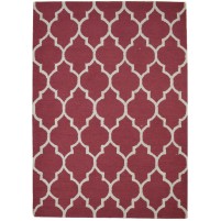 Modern Hand Tufted Wool Red 5' x 7' Rug