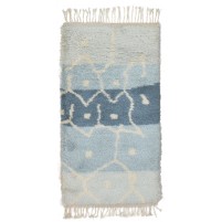 Shag Hand Knotted Wool Blue 3' x 5' Rug