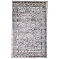 Traditional-Persian/Oriental Hand Knotted Silk Grey 5' x 8' Rug