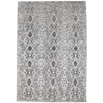 Modern Hand Knotted Wool / Silk (Silkette) Grey 5' x 8' Rug