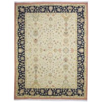 Traditional-Persian/Oriental Hand Knotted Wool Beige 9' x 11' Rug