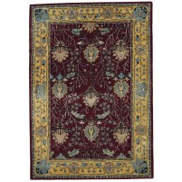 Traditional-Persian/Oriental Hand Tufted Wool Red 6' x 9' Rug