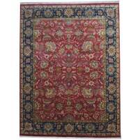 Traditional-Persian/Oriental Hand Knotted Wool Red 9' x 11' Rug