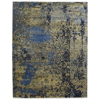 Modern Hand Knotted Wool Multi Color 8' x 10' Rug