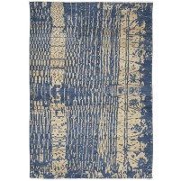 Modern Hand Knotted Wool Silk Blend Blue 6' x 9' Rug