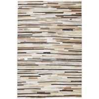 Modern Hand Woven Leather Brown 5' x 8' Rug