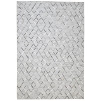 Modern Hand Woven Leather / Cotton Grey 6' x 9' Rug