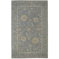 Traditional-Persian/Oriental Hand Tufted Wool Blue 5' x 8' Rug