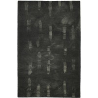 Modern Hand Tufted Wool Black 5' x 8' Rug