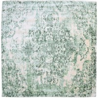 Modern Handloom Silk Green 9' x 9' Rug
