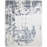 Modern Handloom Silk Ivory 8' x 10' Rug