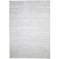 Modern Hand Knotted Wool / Silk (Silkette) Grey 10' x 14' Rug