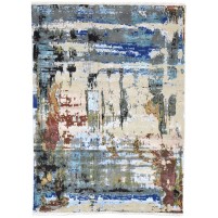 Modern Hand Knotted Wool Colorful 5' x 7' Rug