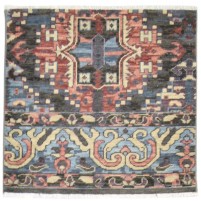 Traditional-Persian/Oriental Hand Knotted Wool Charcoal 3' x 3' Rug