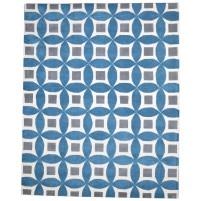 Modern Hand Tufted Wool Teal Blue 8' x 10' Rug