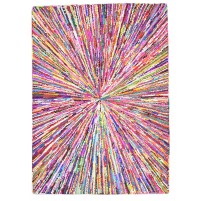 Modern Hand Woven Cotton Polyester Blend Multi Color 5' x 7' Rug