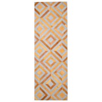 Modern Hand Woven Leather / Cotton Gold 3' x 9' Rug