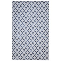 Modern Hand Woven Leather / Cotton Charcoal 5' x 8' Rug