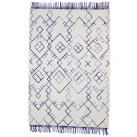 Modern Hand Woven Wool Purple 5' x 7' Rug