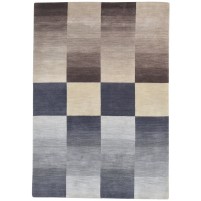 Modern Handloom Wool Dark Grey 5' x 8' Rug