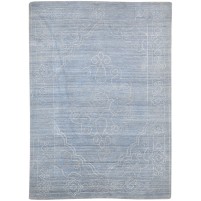 Modern Handloom Wool Blue 5' x 7' Rug