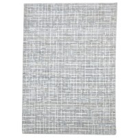 Modern Handloom Wool / Silk (Silkette) Dark Grey 5' x 8' Rug