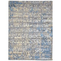 Modern Hand Knotted Wool Brown 5' x 7' Rug