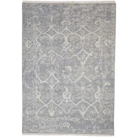 Traditional-Persian/Oriental Hand Knotted Wool Dark Grey 5' x 7' Rug