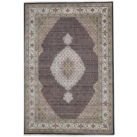 Traditional-Persian/Oriental Hand Knotted Wool Black 7' x 10' Rug