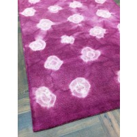 Handmade Woolen Shibori Green / Pink Area Rug t-009 5x8