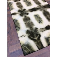 Handmade Woolen Shibori Grey / White Area Rug t-389 5x8