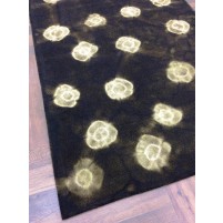Handmade Woolen Shibori Charcoal Area Rug t-394 5x8