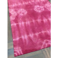 Handmade Woolen Shibori Pink Area Rug t-417 5x8