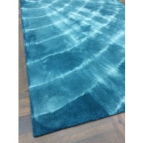 Handmade Woolen Shibori Blue Area Rug t-522 5x8