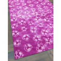 Handmade Woolen Shibori Pink Area Rug t-532 5x8